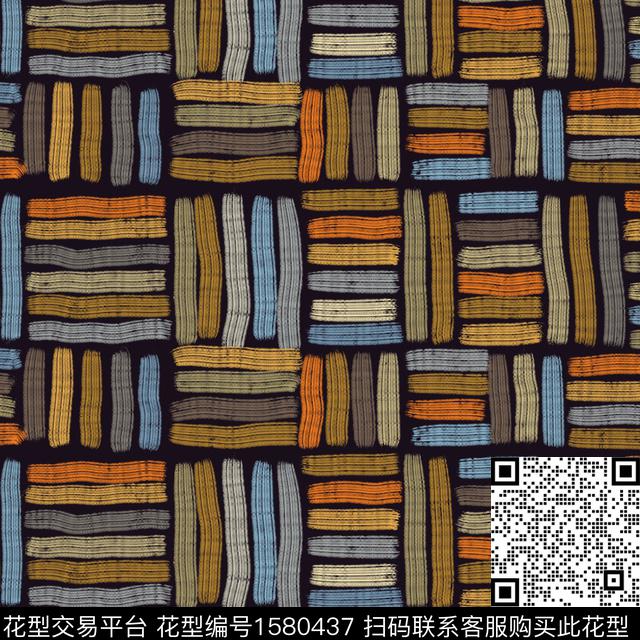 笔触条纹数码印花华亿平台下载（图片编号: 1580437） - 瓦栏（Walan）