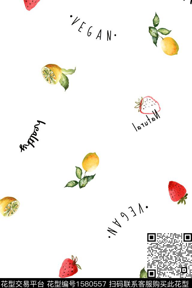 趣味柠檬水果数码印花华亿平台下载（图片编号: 1580557） - 瓦栏（Walan）