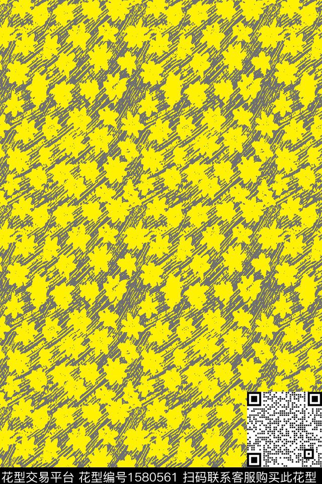 花卉小碎花抽象数码印花华亿平台下载（图片编号: 1580561） - 瓦栏（Walan）