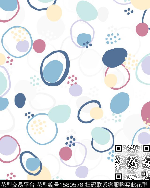 剪影抽象几何传统印花华亿平台下载（图片编号: 1580576） - 瓦栏（Walan）