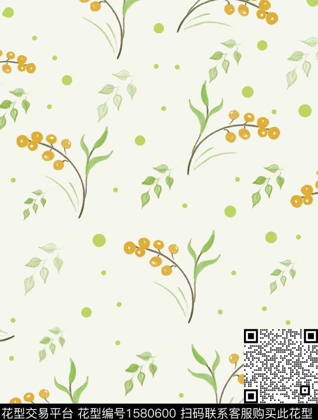 花卉小碎花水彩数码印花华亿平台下载（图片编号: 1580600） - 瓦栏（Walan）