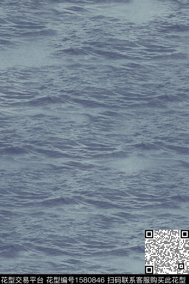 纹理海洋波浪纹数码印花华亿平台下载（图片编号: 1580846） - 瓦栏（Walan）
