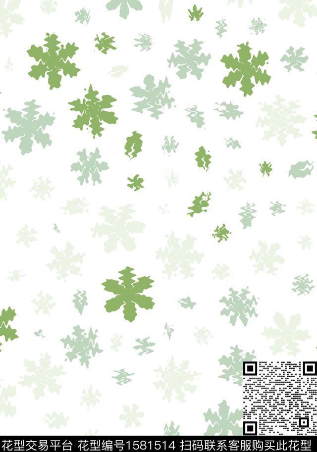 小碎花抽象雪花数码印花华亿平台下载（图片编号: 1581514） - 瓦栏（Walan）