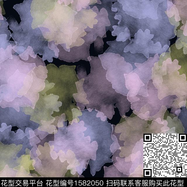 抽象水彩数码印花华亿平台下载（图片编号: 1582050） - 瓦栏（Walan）