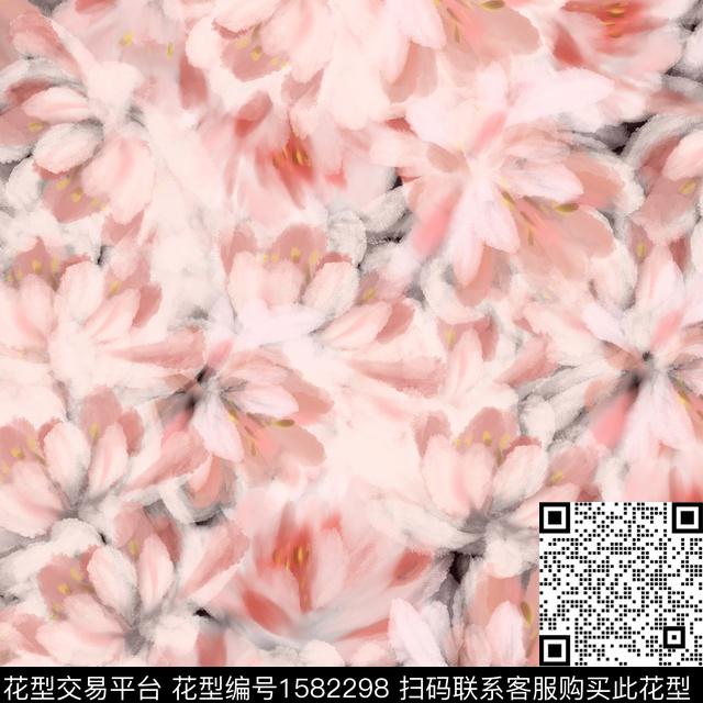 水彩花卉抽象花卉花卉数码印花华亿平台下载（图片编号: 1582298） - 瓦栏（Walan）