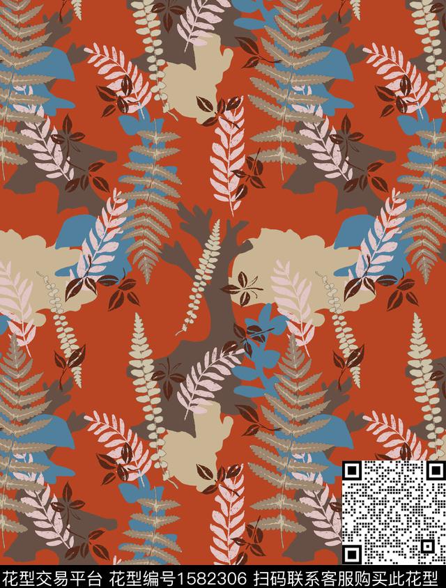迷彩叶子数码印花华亿平台下载（图片编号: 1582306） - 瓦栏（Walan）
