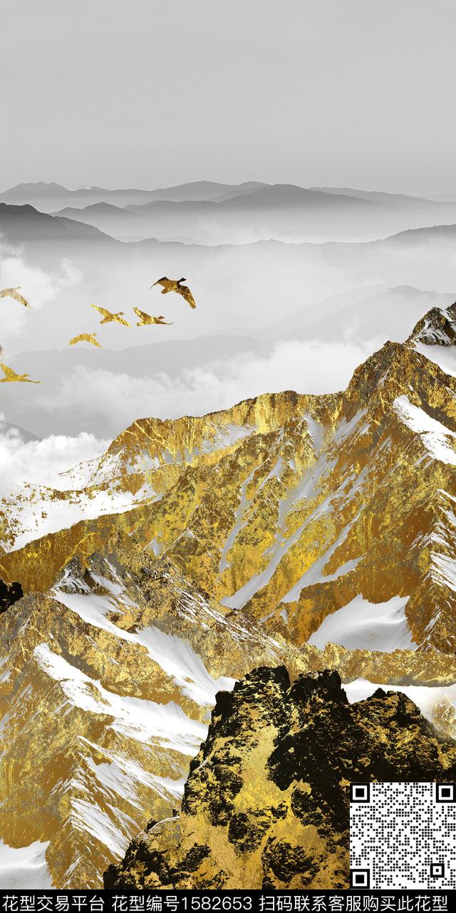 山定位花风景景观数码印花华亿平台下载（图片编号: 1582653） - 瓦栏（Walan）