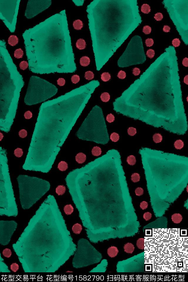 水彩波点几何数码印花华亿平台下载（图片编号: 1582790） - 瓦栏（Walan）