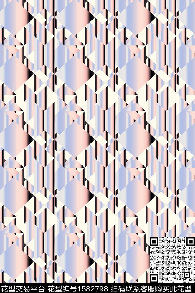 渐变简约格子数码印花华亿平台下载（图片编号: 1582798） - 瓦栏（Walan）