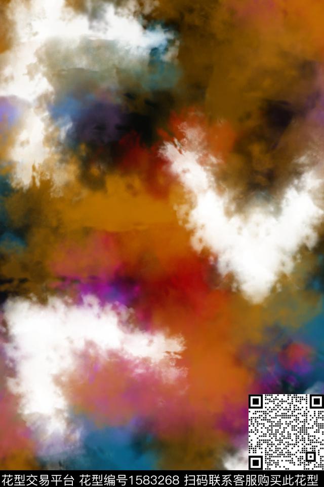 抽象云雾数码印花华亿平台下载（图片编号: 1583268） - 瓦栏（Walan）