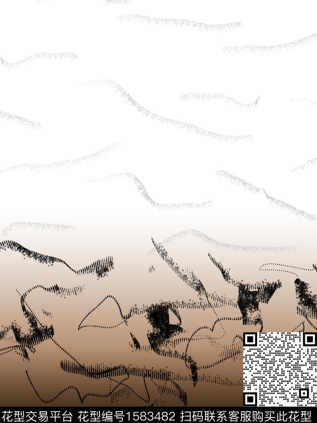 抽象笔触定位数码印花华亿平台下载（图片编号: 1583482） - 瓦栏（Walan）