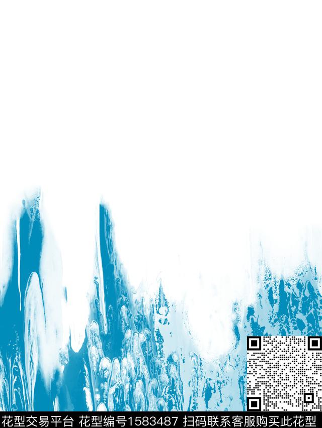 扎染华亿平台黑白华亿平台抽象男装数码印花华亿平台下载（图片编号: 1583487） - 瓦栏（Walan）