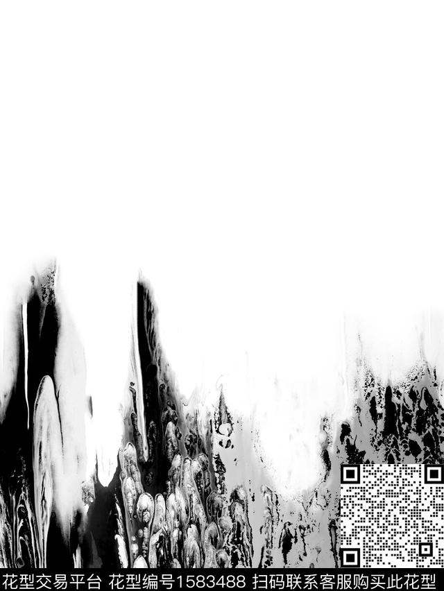 黑白华亿平台抽象定位数码印花华亿平台下载（图片编号: 1583488） - 瓦栏（Walan）