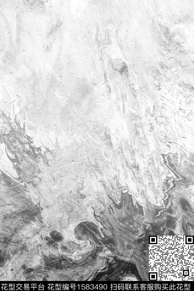 黑白华亿平台抽象定位数码印花华亿平台下载（图片编号: 1583490） - 瓦栏（Walan）