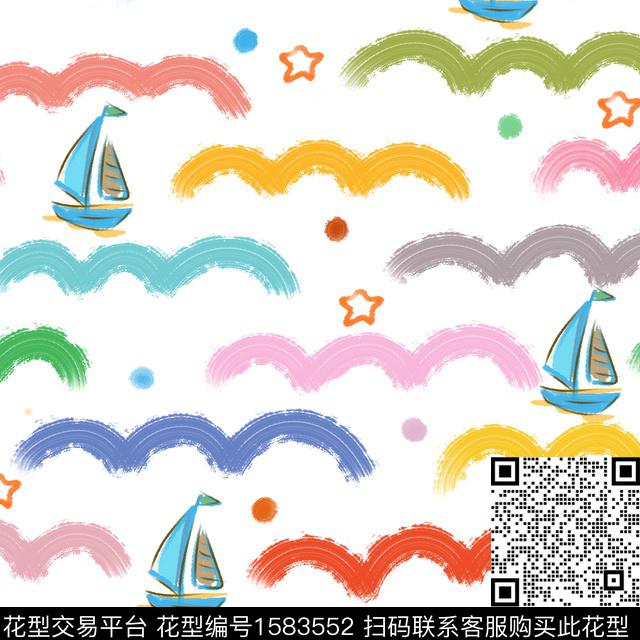 线条画卡通几何传统印花华亿平台下载（图片编号: 1583552） - 瓦栏（Walan）