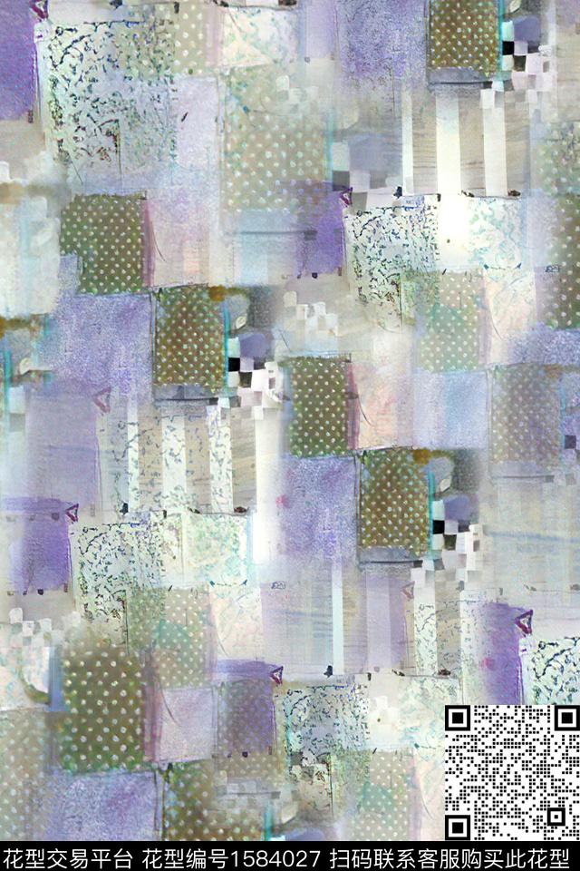 拼接抽象数码印花华亿平台下载（图片编号: 1584027） - 瓦栏（Walan）