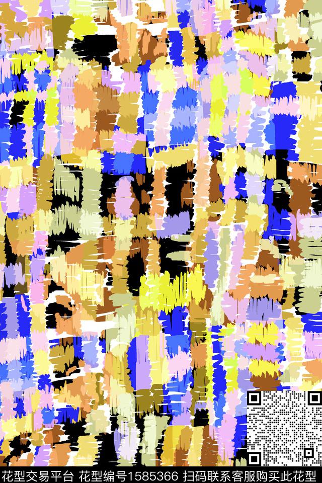 真丝抽象数码印花华亿平台下载（图片编号: 1585366） - 瓦栏（Walan）
