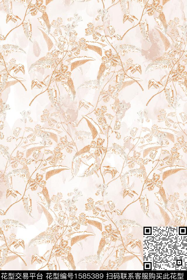 花卉底纹数码印花华亿平台下载（图片编号: 1585389） - 瓦栏（Walan）