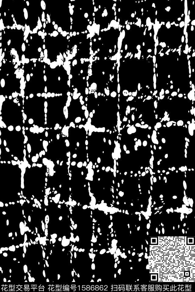 黑白斑点格子数码印花华亿平台下载（图片编号: 1586862） - 瓦栏（Walan）