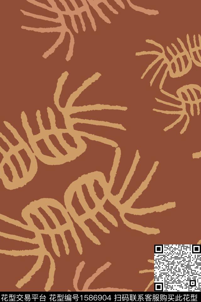 马复古文字传统印花华亿平台下载（图片编号: 1586904） - 瓦栏（Walan）