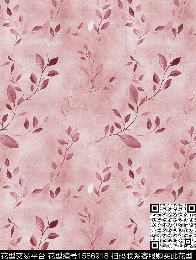 肌理叶子底纹数码印花华亿平台下载（图片编号: 1586918） - 瓦栏（Walan）