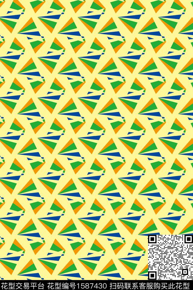 几何叠加拼色传统印花华亿平台下载（图片编号: 1587430） - 瓦栏（Walan）