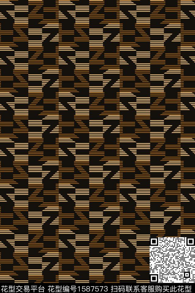 条纹字母棕色传统印花华亿平台下载（图片编号: 1587573） - 瓦栏（Walan）