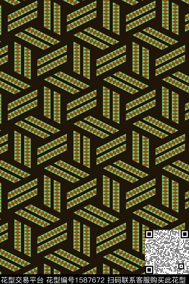 几何条纹传统印花华亿平台下载（图片编号: 1587672） - 瓦栏（Walan）