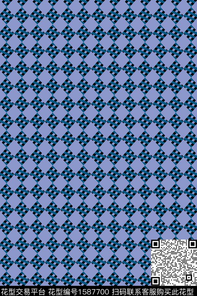 格子几何编织传统印花华亿平台下载（图片编号: 1587700） - 瓦栏（Walan）