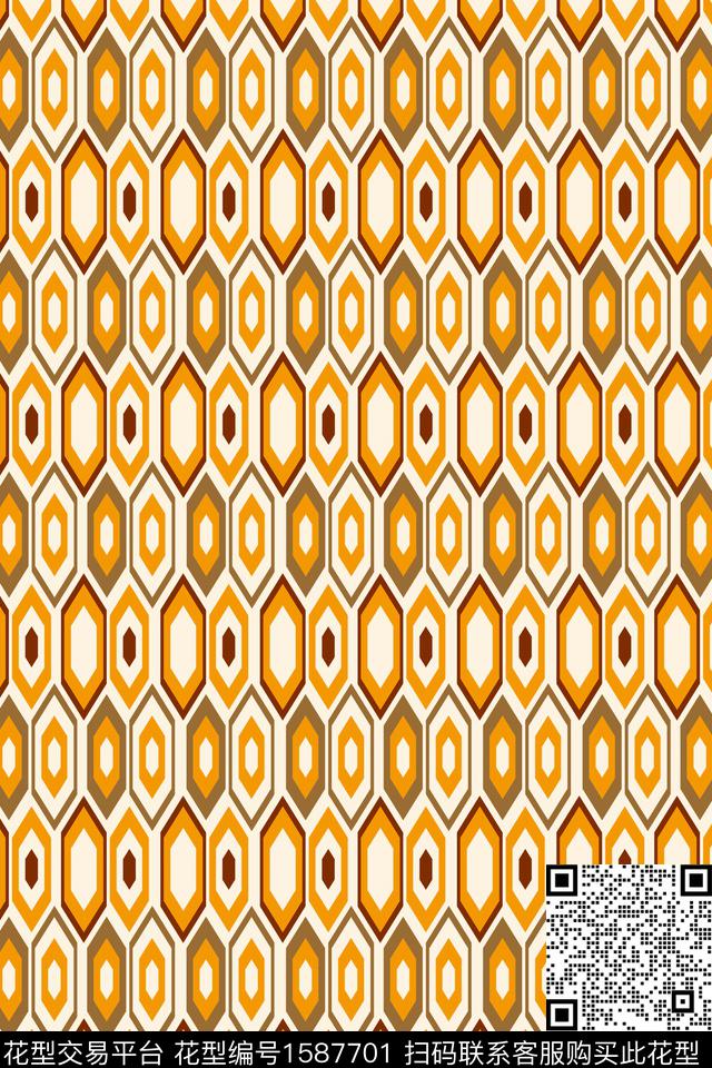 民族风格子传统印花华亿平台下载（图片编号: 1587701） - 瓦栏（Walan）