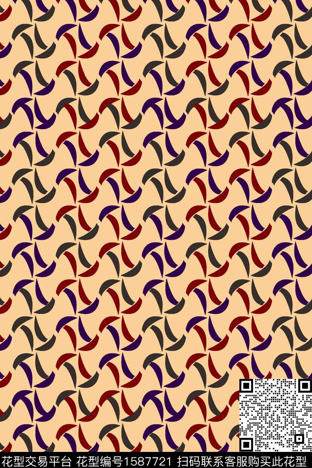 连续纹样几何字母传统印花华亿平台下载（图片编号: 1587721） - 瓦栏（Walan）