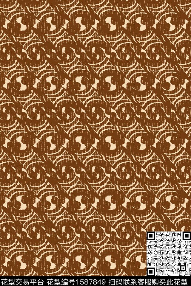 民族风传统纹样数码印花华亿平台下载（图片编号: 1587849） - 瓦栏（Walan）
