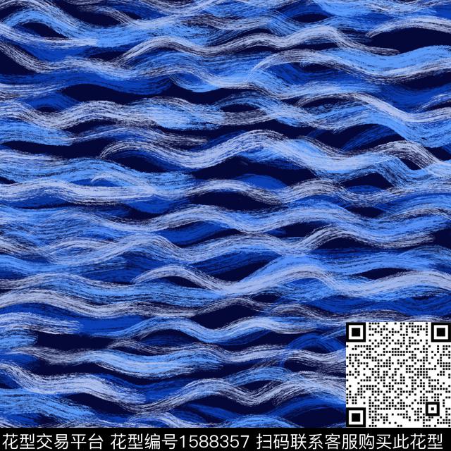 波浪纹笔触条纹数码印花华亿平台下载（图片编号: 1588357） - 瓦栏（Walan）