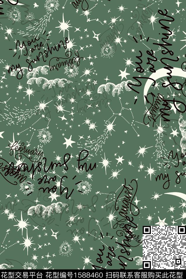 休闲星空字母数码印花华亿平台下载（图片编号: 1588460） - 瓦栏（Walan）