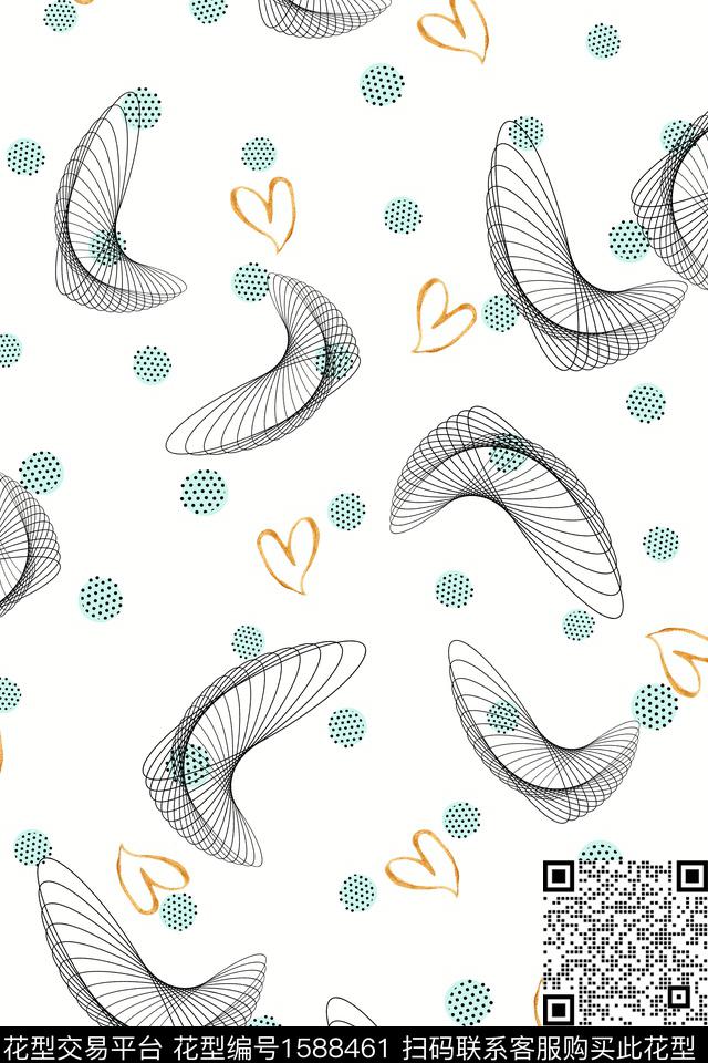 休闲波点几何数码印花华亿平台下载（图片编号: 1588461） - 瓦栏（Walan）