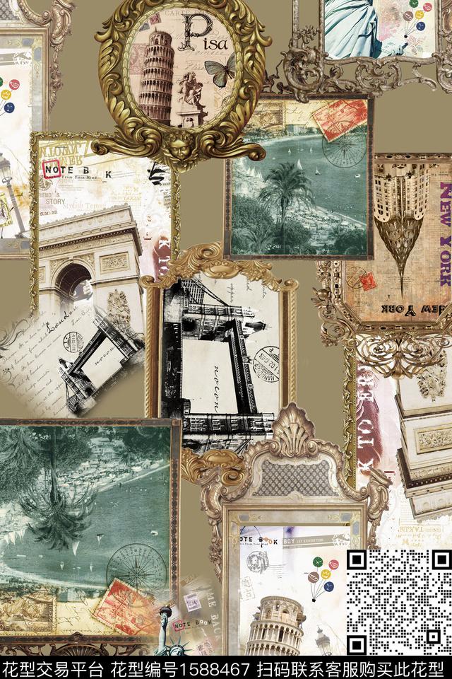 欧式照片建筑数码印花华亿平台下载（图片编号: 1588467） - 瓦栏（Walan）