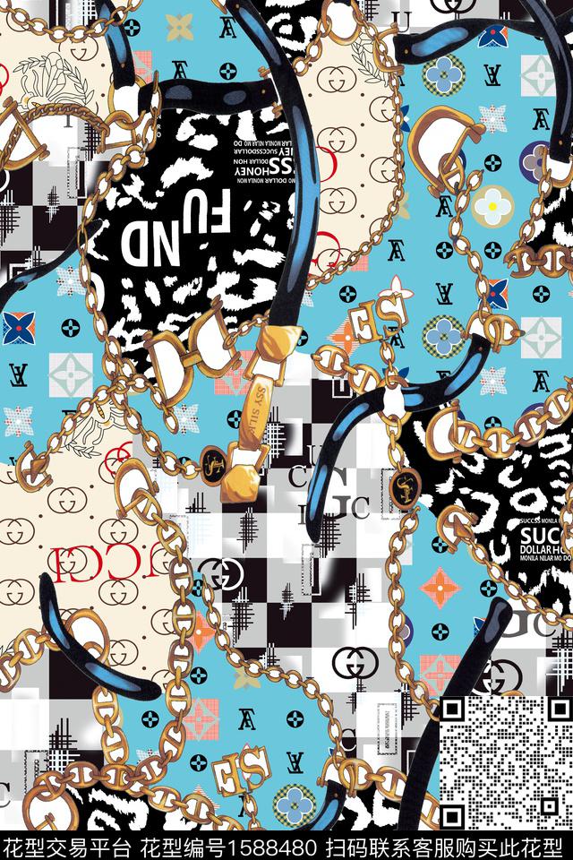 字母民族风大牌风数码印花华亿平台下载（图片编号: 1588480） - 瓦栏（Walan）