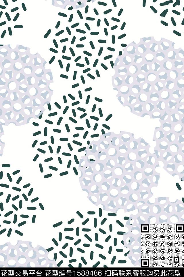 小清新几何斑点数码印花华亿平台下载（图片编号: 1588486） - 瓦栏（Walan）