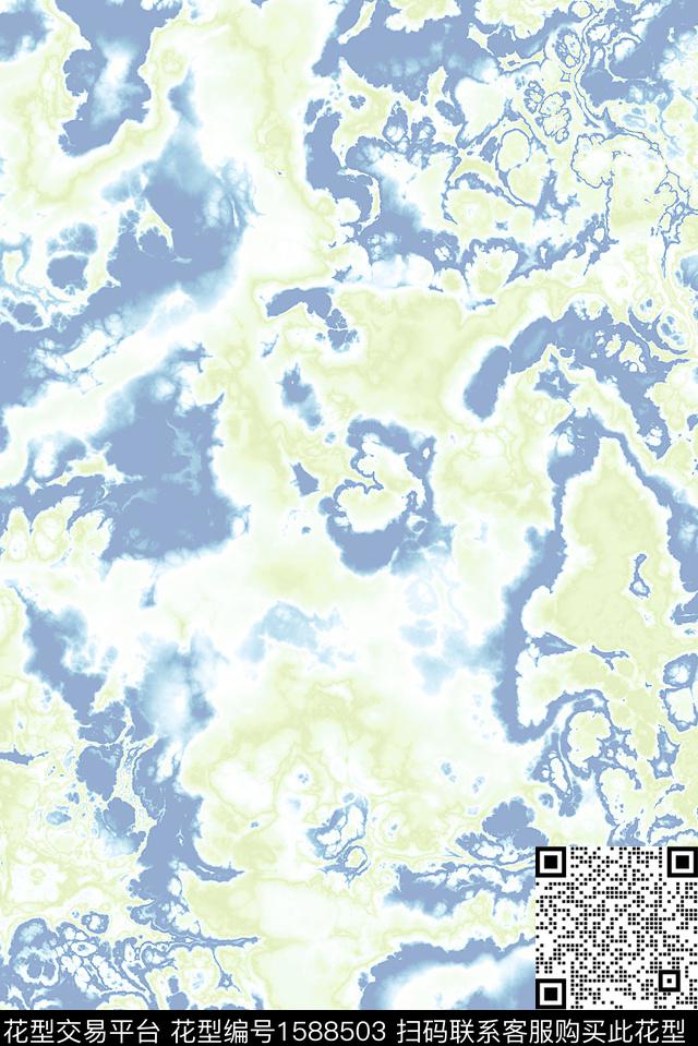 水彩抽象水墨风数码印花华亿平台下载（图片编号: 1588503） - 瓦栏（Walan）