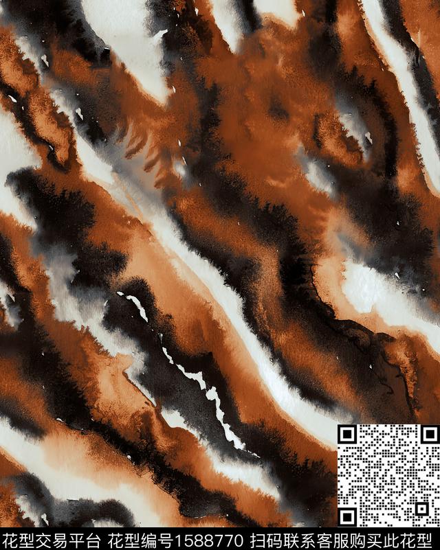 渐变水彩手绘数码印花华亿平台下载（图片编号: 1588770） - 瓦栏（Walan）