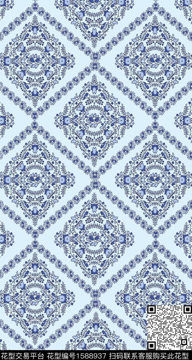 民族风传统纹样数码印花华亿平台下载（图片编号: 1588937） - 瓦栏（Walan）