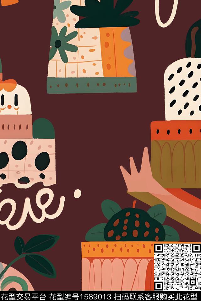 趣味斑点字母数码印花华亿平台下载（图片编号: 1589013） - 瓦栏（Walan）