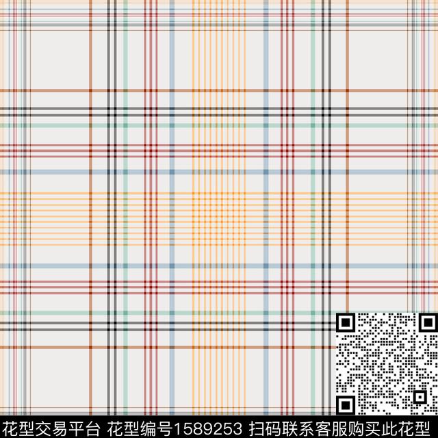条格格子条纹数码印花华亿平台下载（图片编号: 1589253） - 瓦栏（Walan）