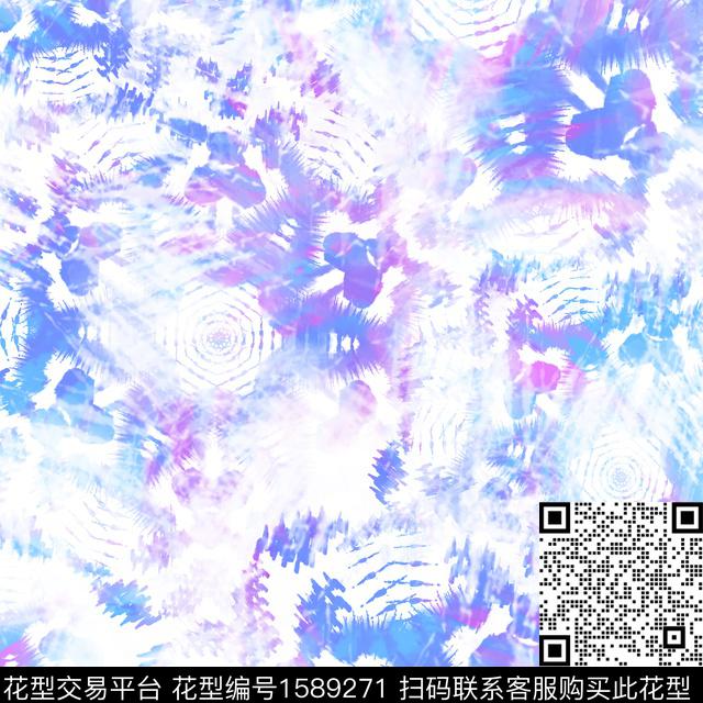 雪纺抽象水彩数码印花华亿平台下载（图片编号: 1589271） - 瓦栏（Walan）