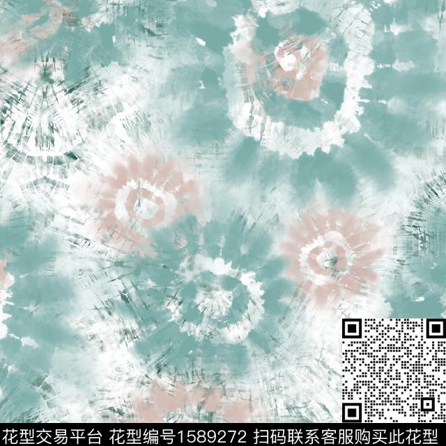 扎染雪纺抽象数码印花华亿平台下载（图片编号: 1589272） - 瓦栏（Walan）