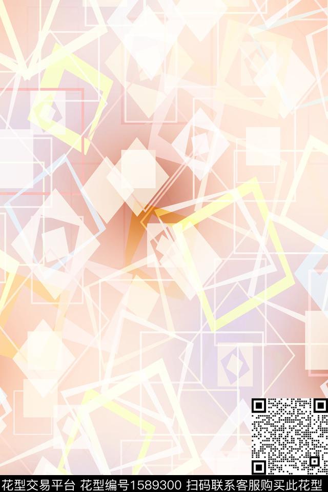 渐变几何混合拼接数码印花华亿平台下载（图片编号: 1589300） - 瓦栏（Walan）
