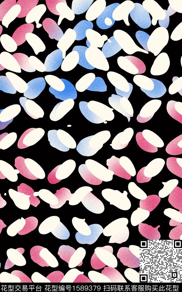 渐变笔触数码印花华亿平台下载（图片编号: 1589379） - 瓦栏（Walan）