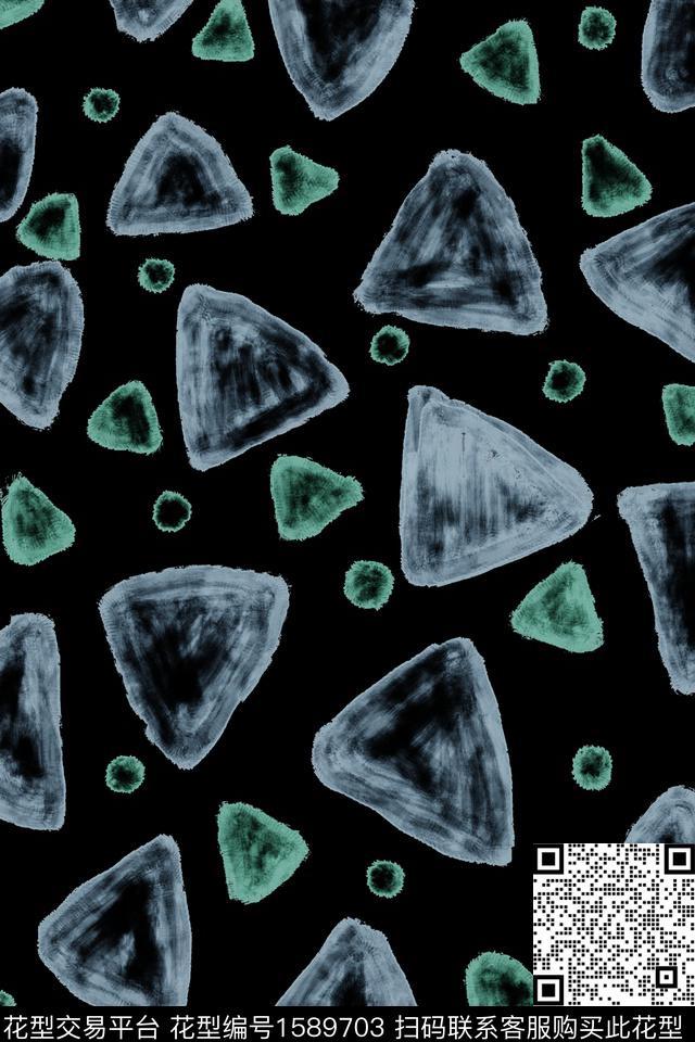 水彩笔触几何数码印花华亿平台下载（图片编号: 1589703） - 瓦栏（Walan）