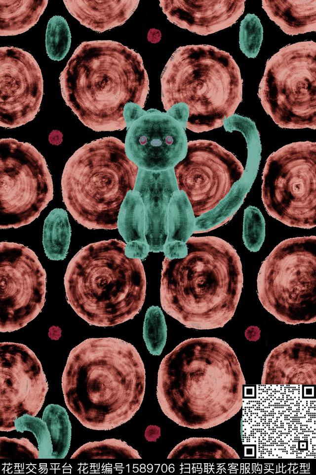 肌理格子几何数码印花华亿平台下载（图片编号: 1589706） - 瓦栏（Walan）
