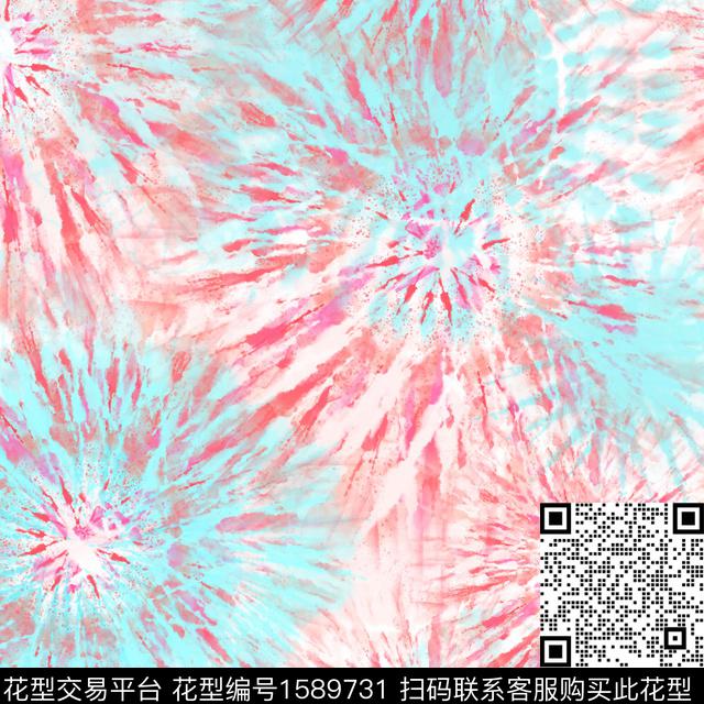 抽象扎染水彩数码印花华亿平台下载（图片编号: 1589731） - 瓦栏（Walan）